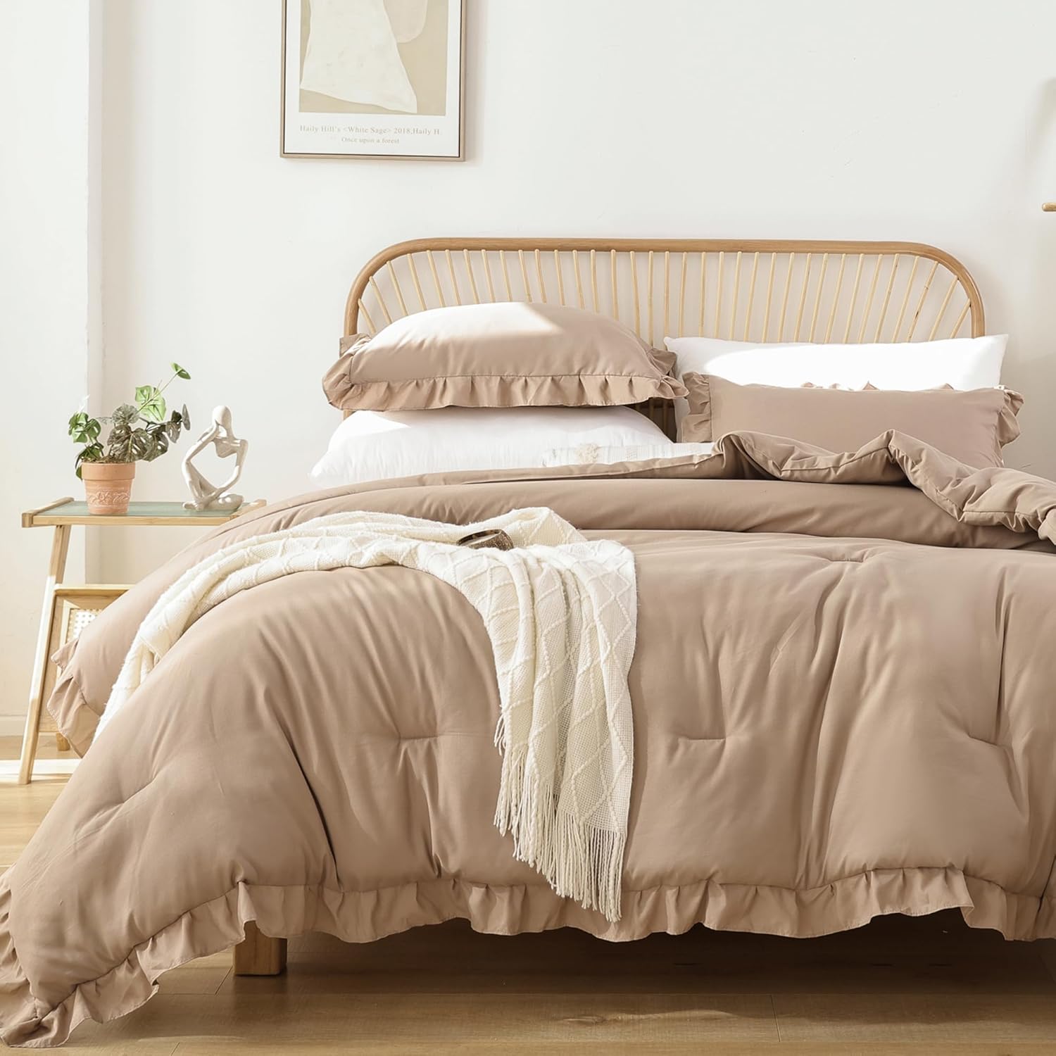 Twin Ruffled Comforter Set by JANZAA - Vintage Farmhouse Style