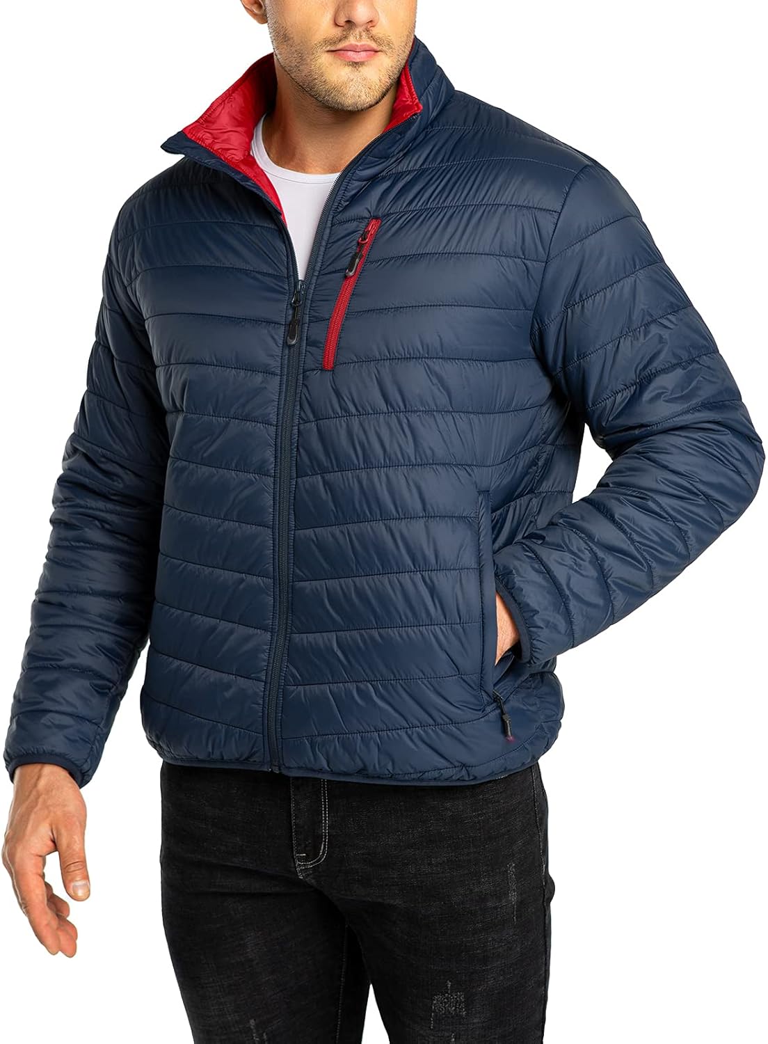 33,000ft Men's Puffer Jacket: Lightweight Packable Winter Coat