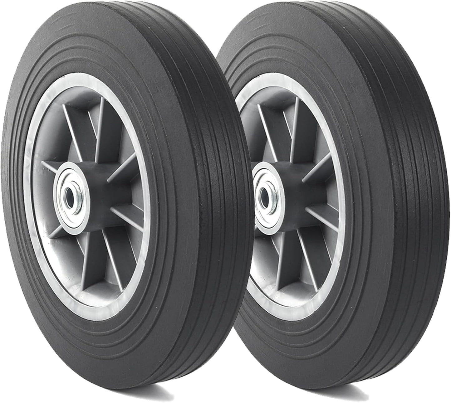 10 In Flat Free Solid Rubber Tire and Wheel for Hand Trucks