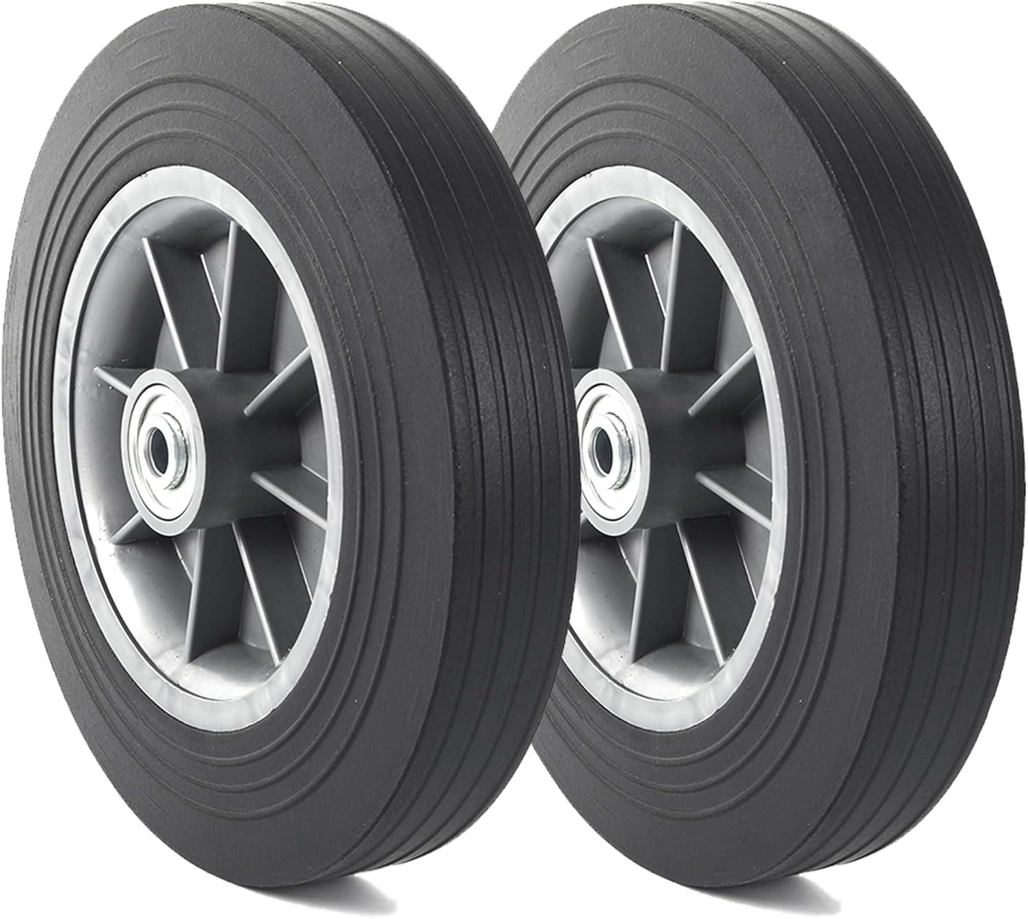 10 In Flat Free Solid Rubber Tire and Wheel for Hand Trucks