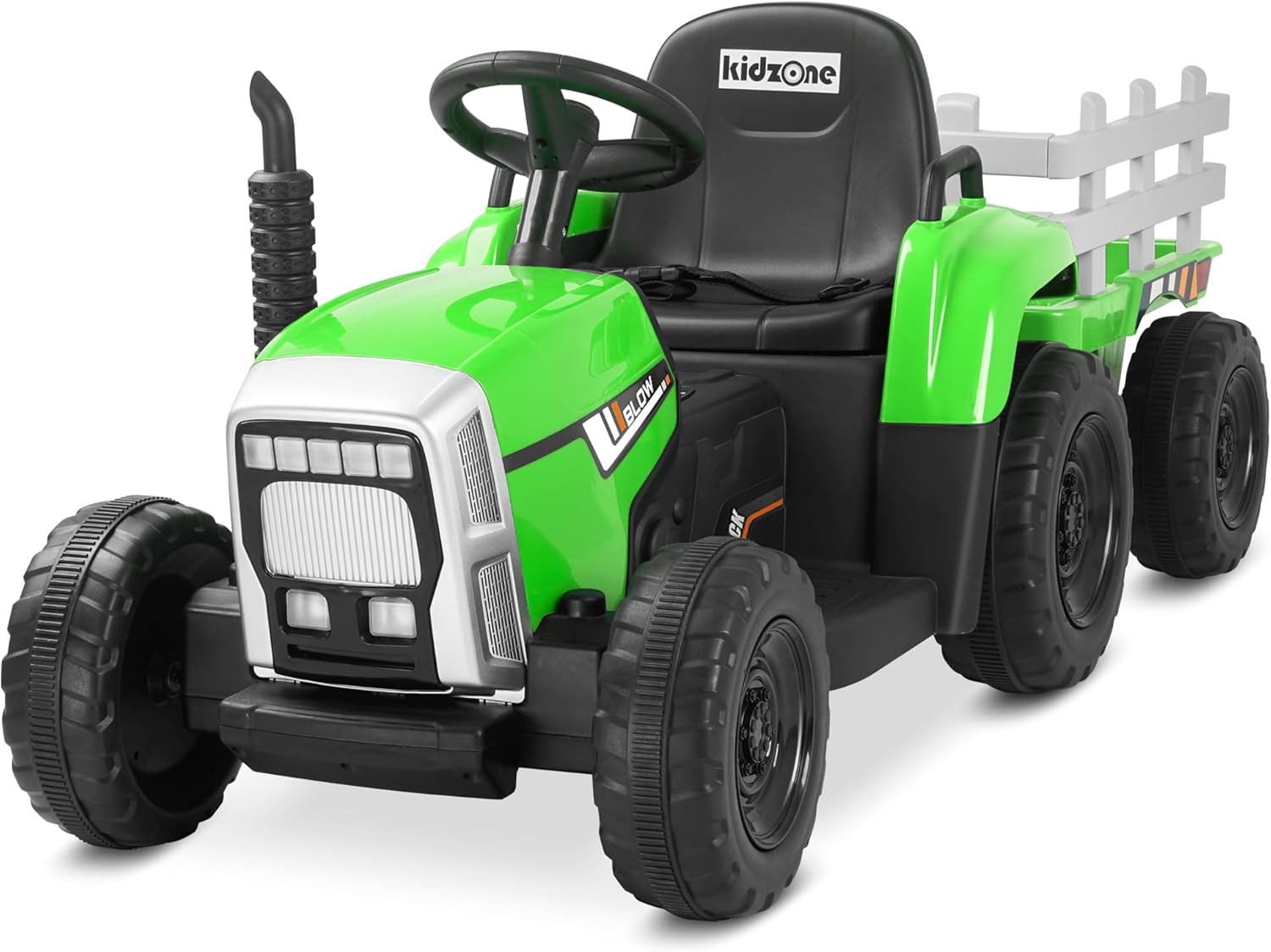 Kidzone 12V Electric Tractor with Trailer for Kids Fun