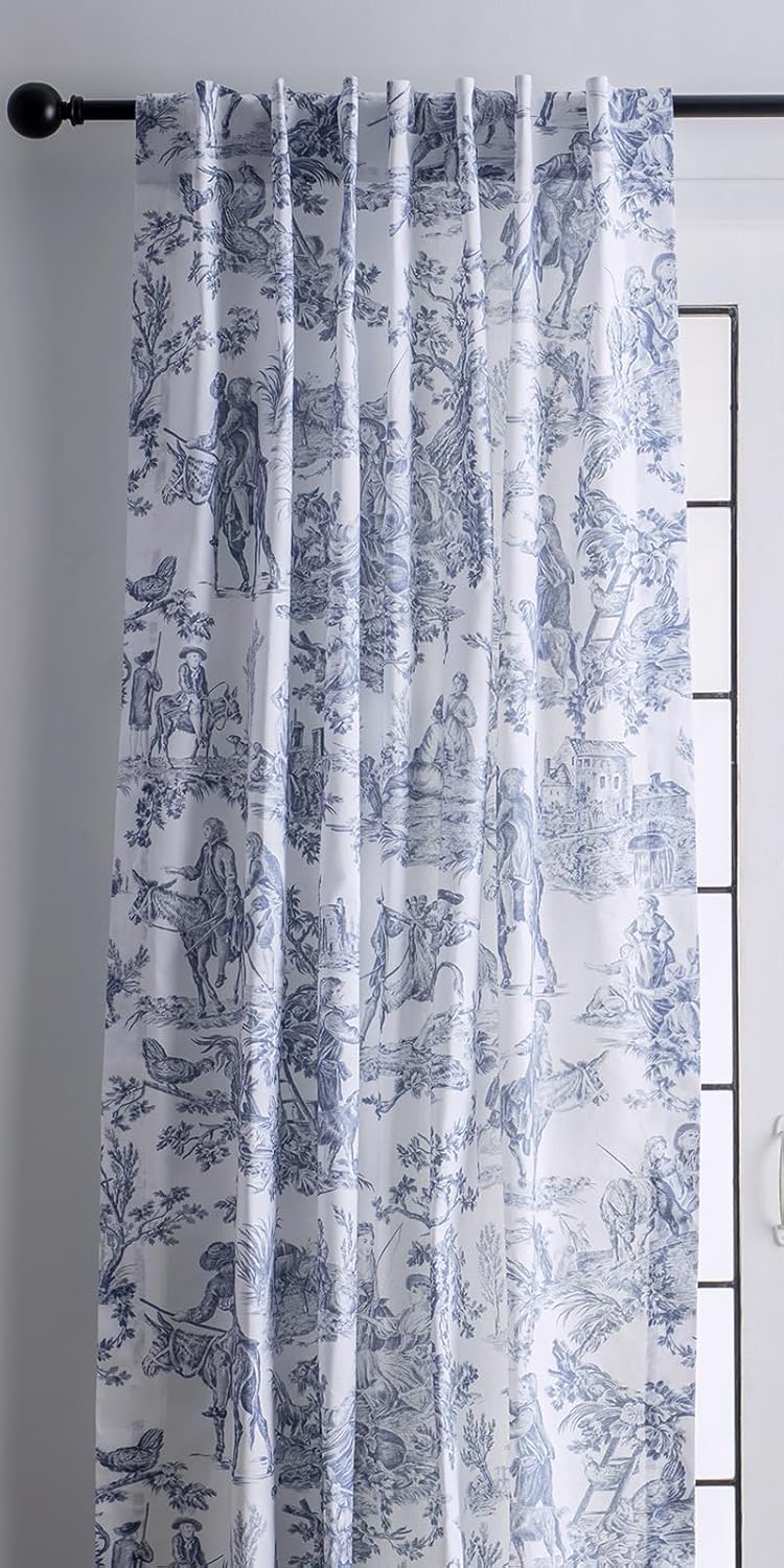 Elegant Light Filtering Toile Curtains for Living Room Decor