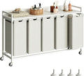 Laundry Hamper with Shelf and 5 Sections - Large Sorter for Home