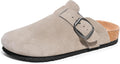 Mens Suede Clogs with Arch Support - Leather Cork Footbed Size 7-14