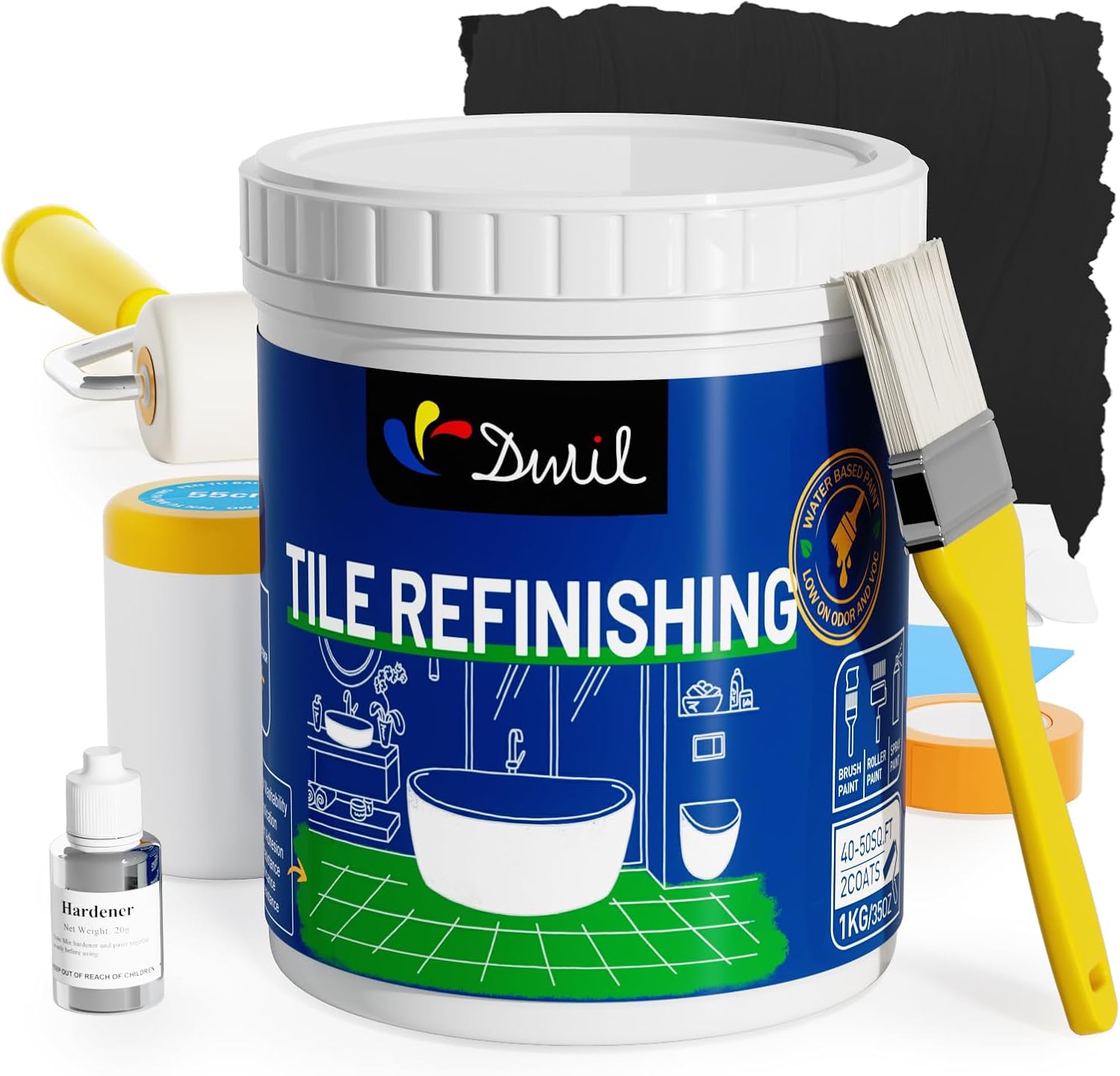 DWIL Tub Paint Kit for Easy Bathroom Refinishing Projects