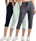 Women's Ultra Soft Capri Joggers 3-Pack - Plus Size Options