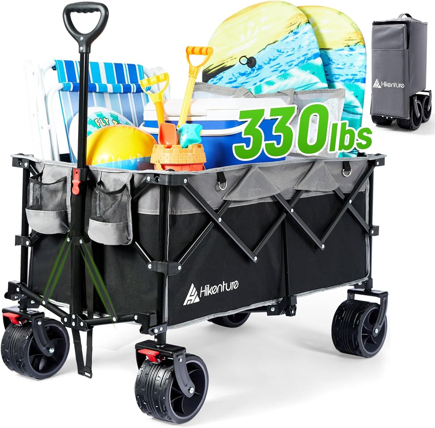 Hikenture Beach Wagon: Heavy-Duty, 330lbs Capacity