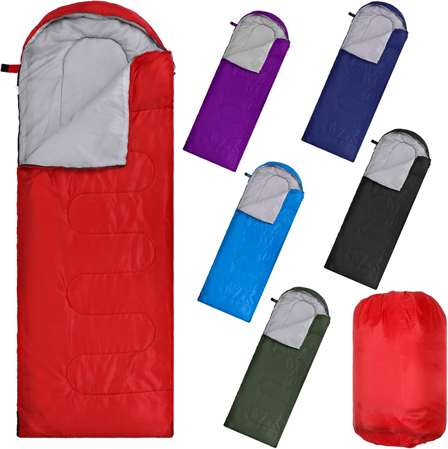 Macarrie 6 Pack Bulk Sleeping Bags for Cold Weather Camping
