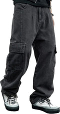 Mens Baggy Jeans Y2k Skater Wide Leg Cargo Jeans - Casual Loose Fit