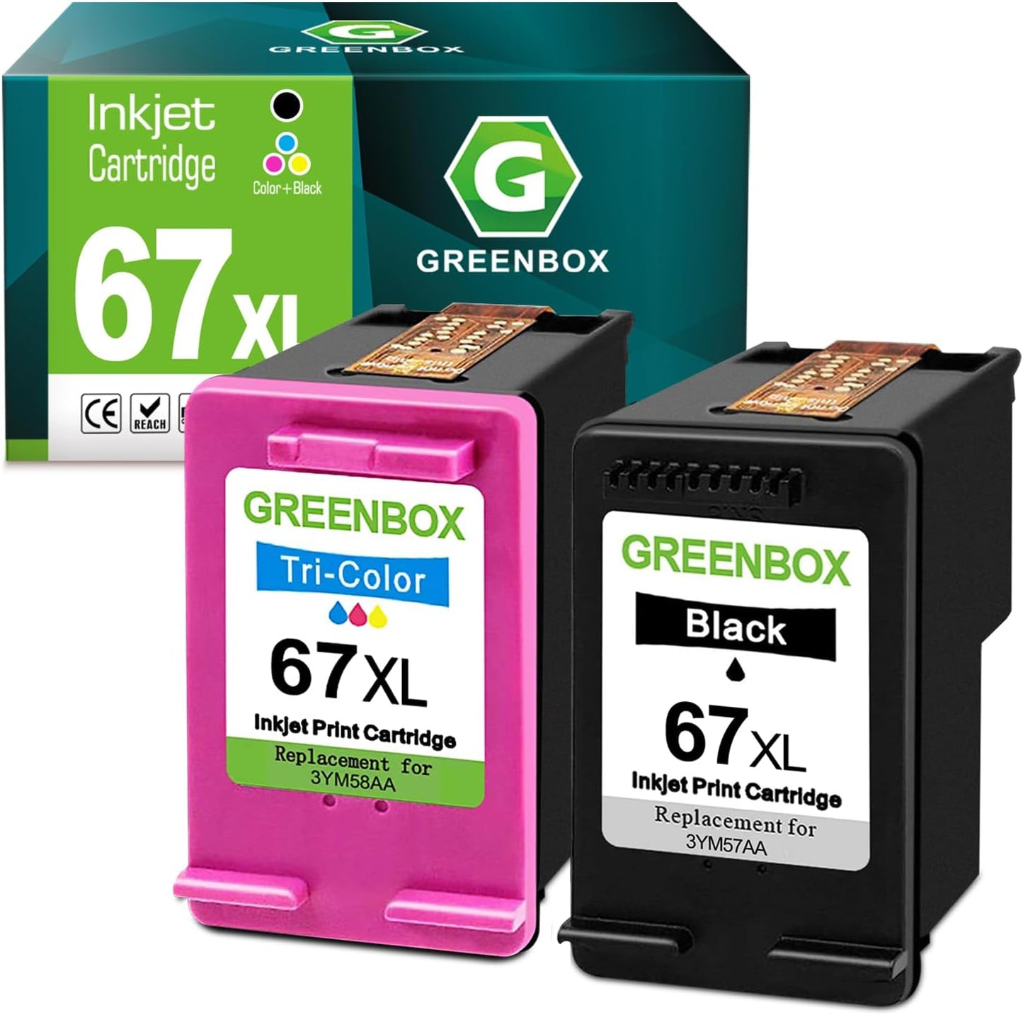 67XL Ink Cartridges Combo for HP Printers - High Yield Quality
