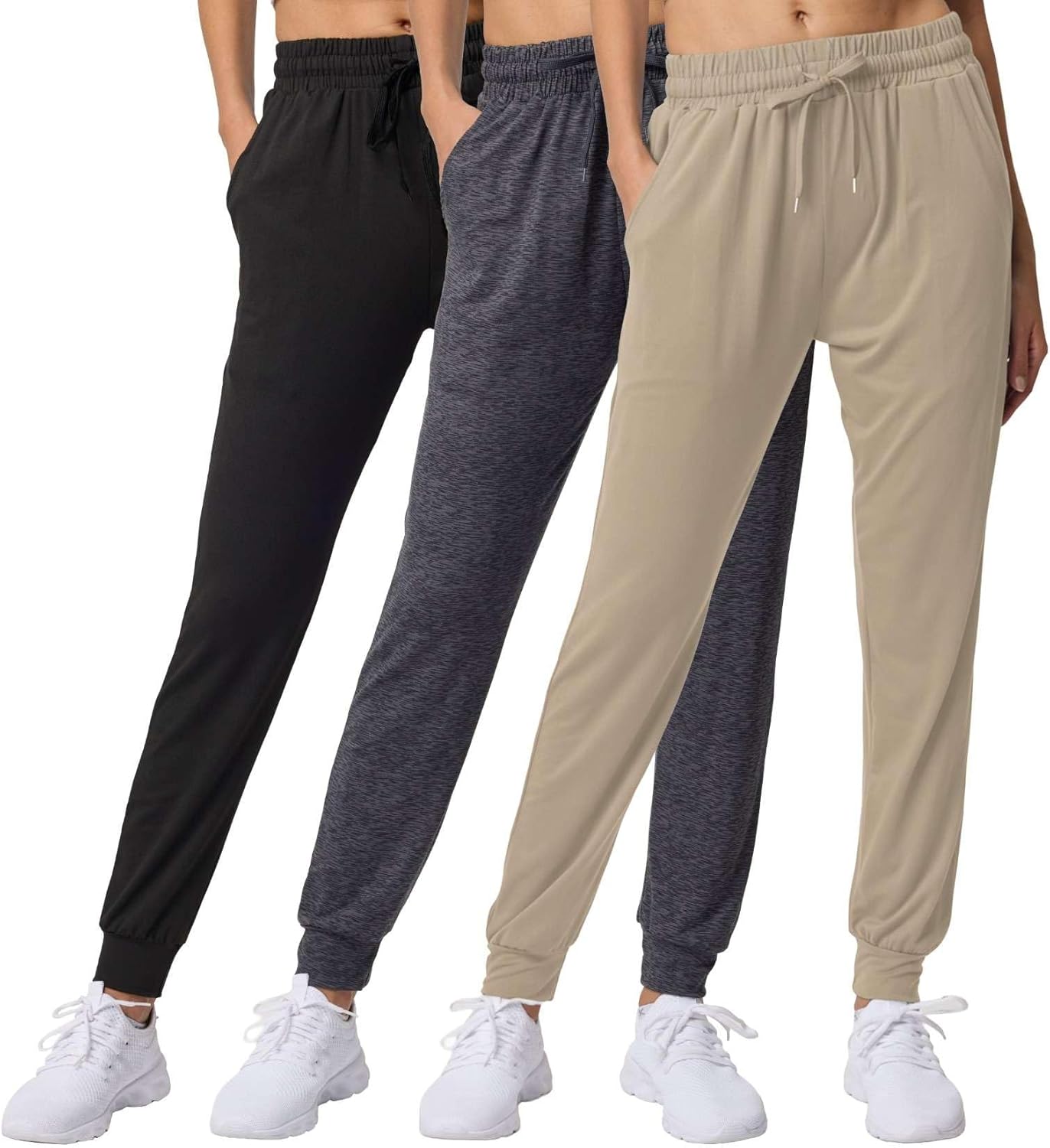 Ultra-Soft Lounge Joggers for Women: 3 Pack with Pockets