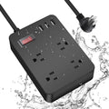 Jgstkcity Weatherproof Power Strip: 4 Outlets, 3 USB, Overload Protection