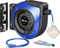 DEWENWILS 60FT Extension Cord Reel with 6 Outlets and Breaker