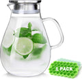 88OZ Glass Pitcher with Lid and Spout - Heat Resistant 2.6L Carafe