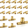 PEX Reducing Tee 1/2in x 1/2in x 3/4in (20-Pack) - Durable Brass PEX