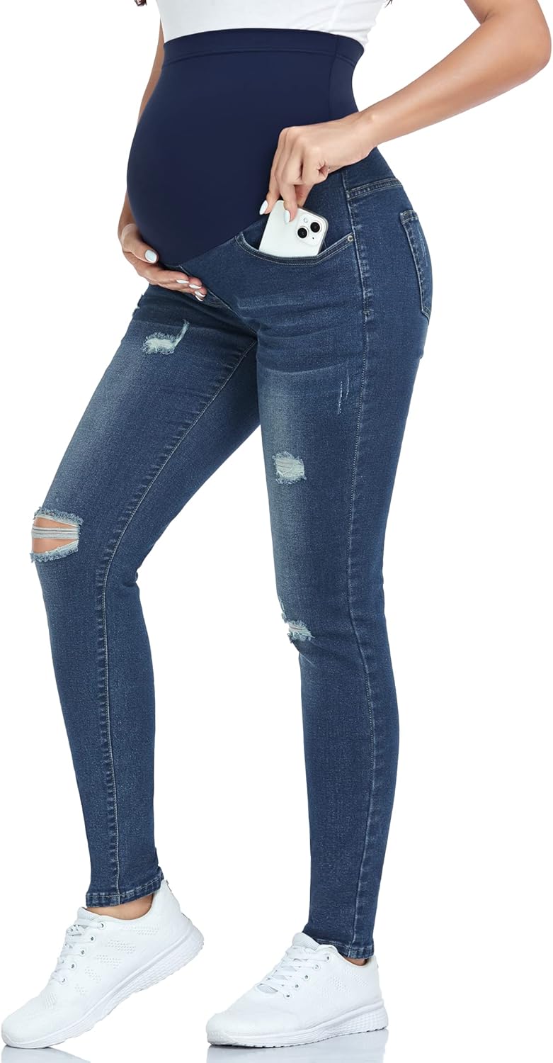 PACBREEZE Women's Maternity Jeans for Comfortable Pregnancy Wear