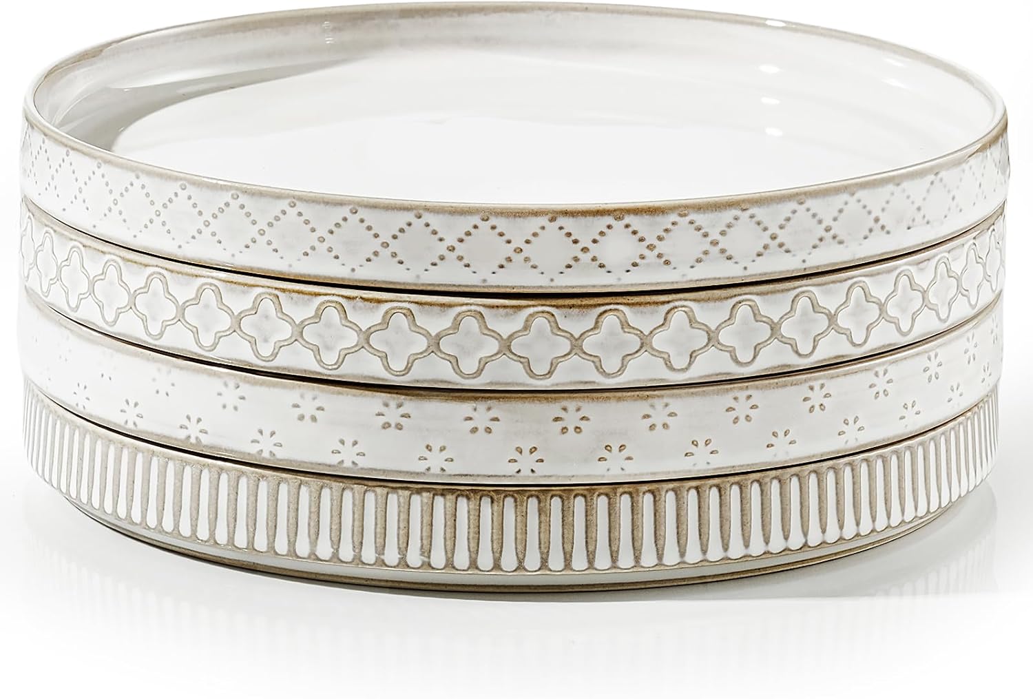 8-Inch Ceramic Dinner Plates Set of 4 for Stylish Dining