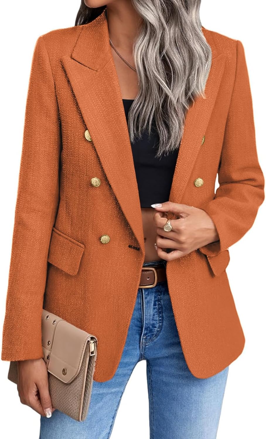 Mina Self 2025 Winter Women's Tweed Plaid Blazer Jacket Review