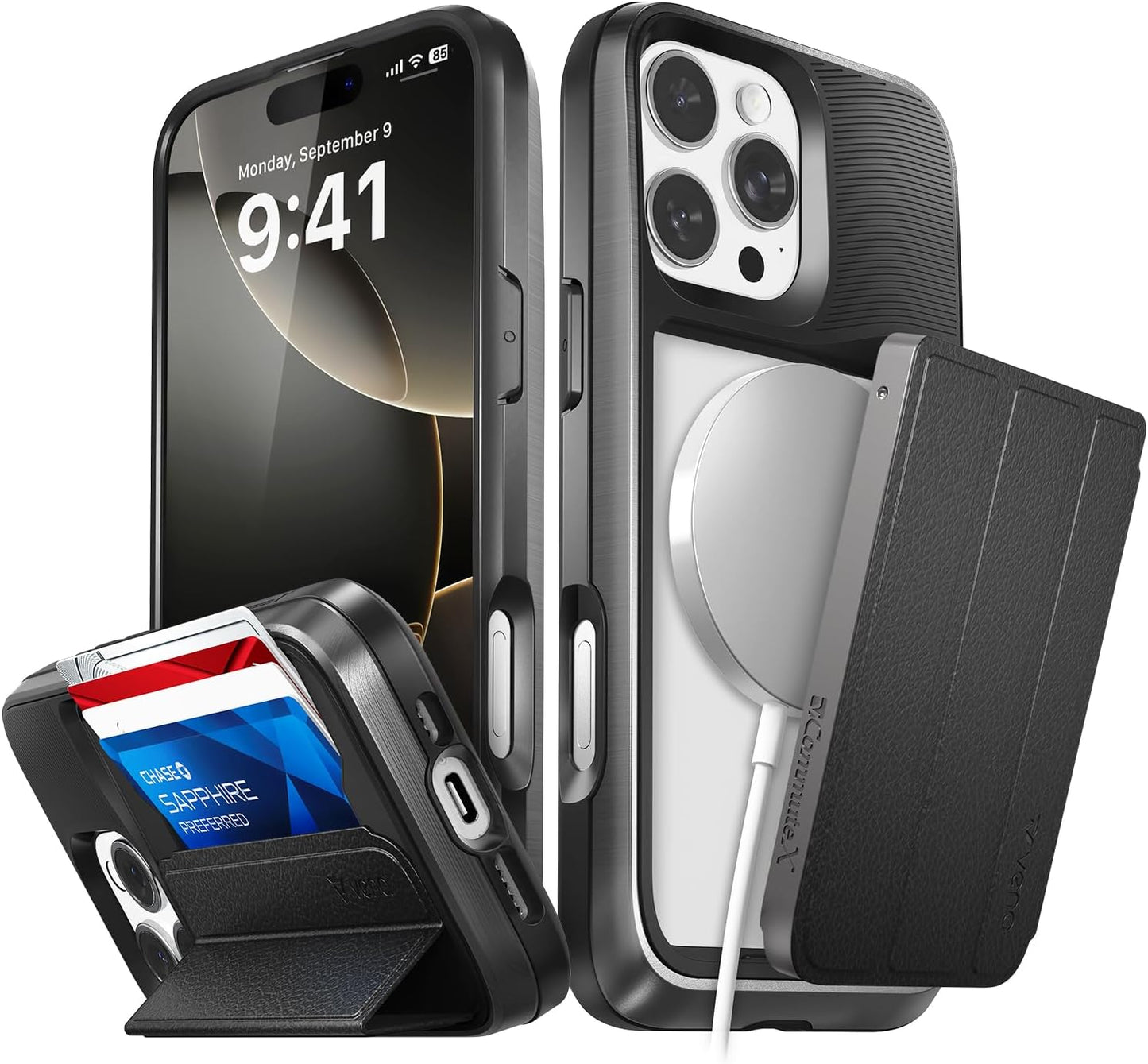 VENA vCommuteX iPhone 16 Pro Max Wallet Case with Kickstand