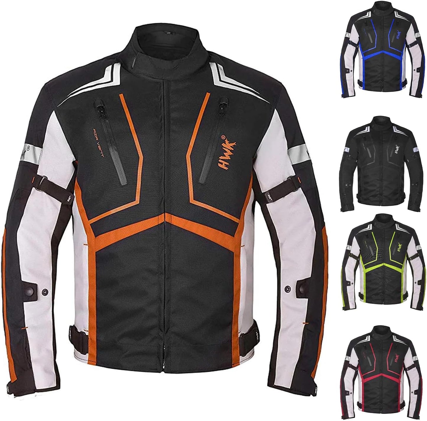 HWK Motorcycle Jacket for Men and Women with Armor Padding