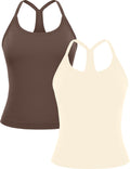 MathCat Workout Tank Tops for Women with Built in Bra - Seamless Fit Y