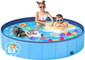 Portable Dog Pool PVC Collapsible Pet Swimming Pool - Foldable 64in
