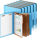 12 Pcs Classification Folders Letter Size with Fasteners - Bulk