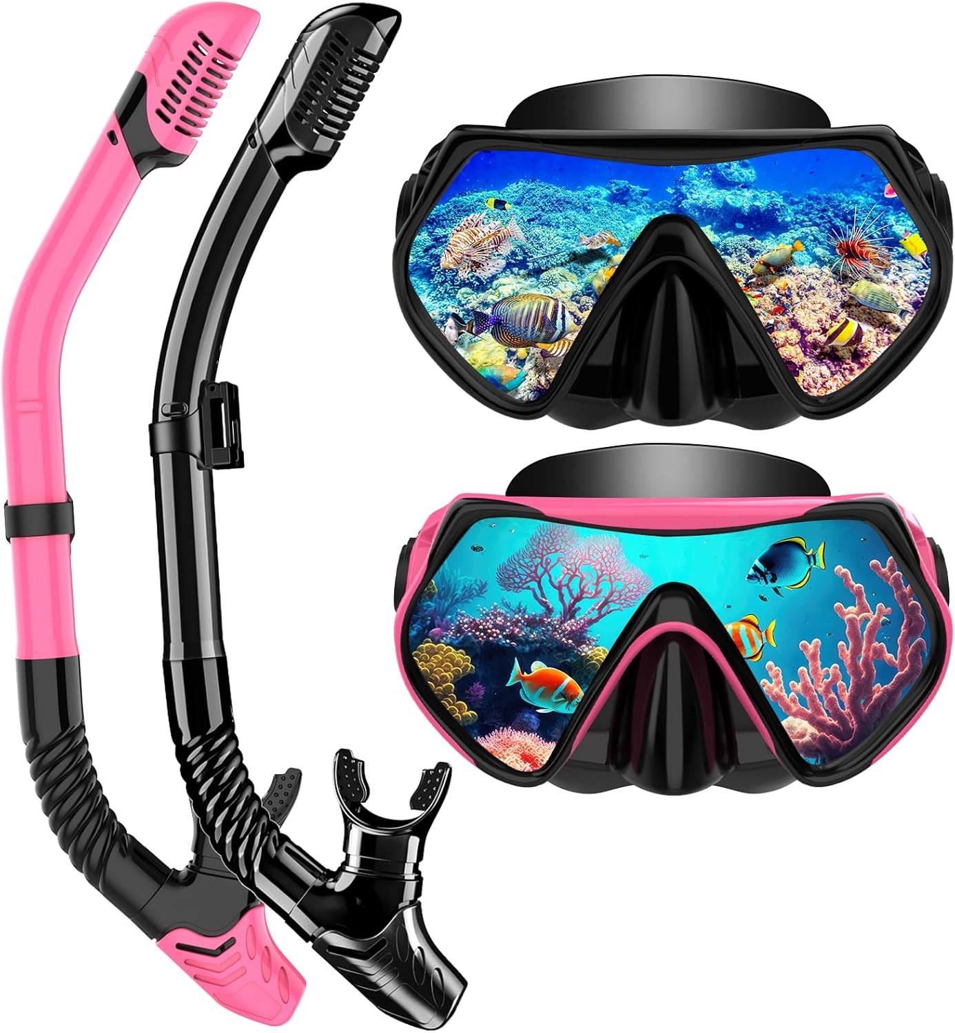Dry-Top Snorkel Set - 180 Panoramic View for Breathing Freely by LITTLEJSY