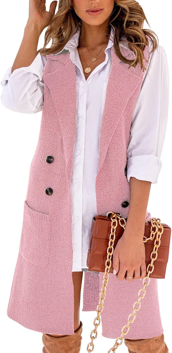 IDEALSANXUN Womens Long Sweater Vest for Fall Winter Fashion