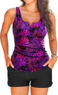 Tankini Two Piece with Shorts for Women - Tummy Control Swim Set