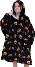 Fiosnow Pizza and Chips Wearable Blanket Hoodies for Kids - Cozy