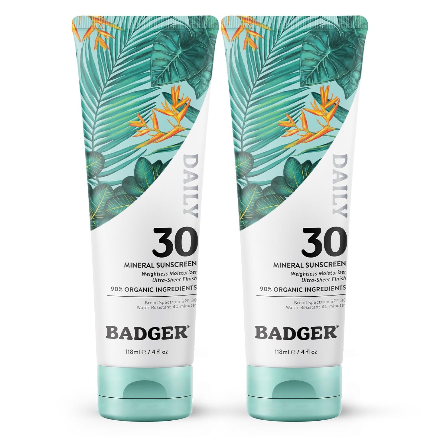 Badger Mineral Daily Sunscreen SPF 30 - Lightweight & Reef Safe
