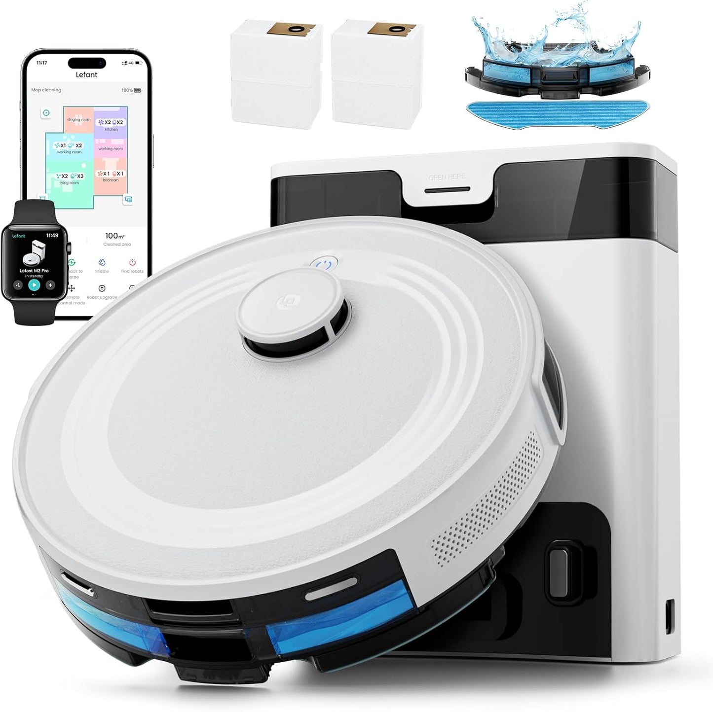 Lefant M2 Pro LiDAR Robot Vacuum and Mop with 45-Day Self-Emptying