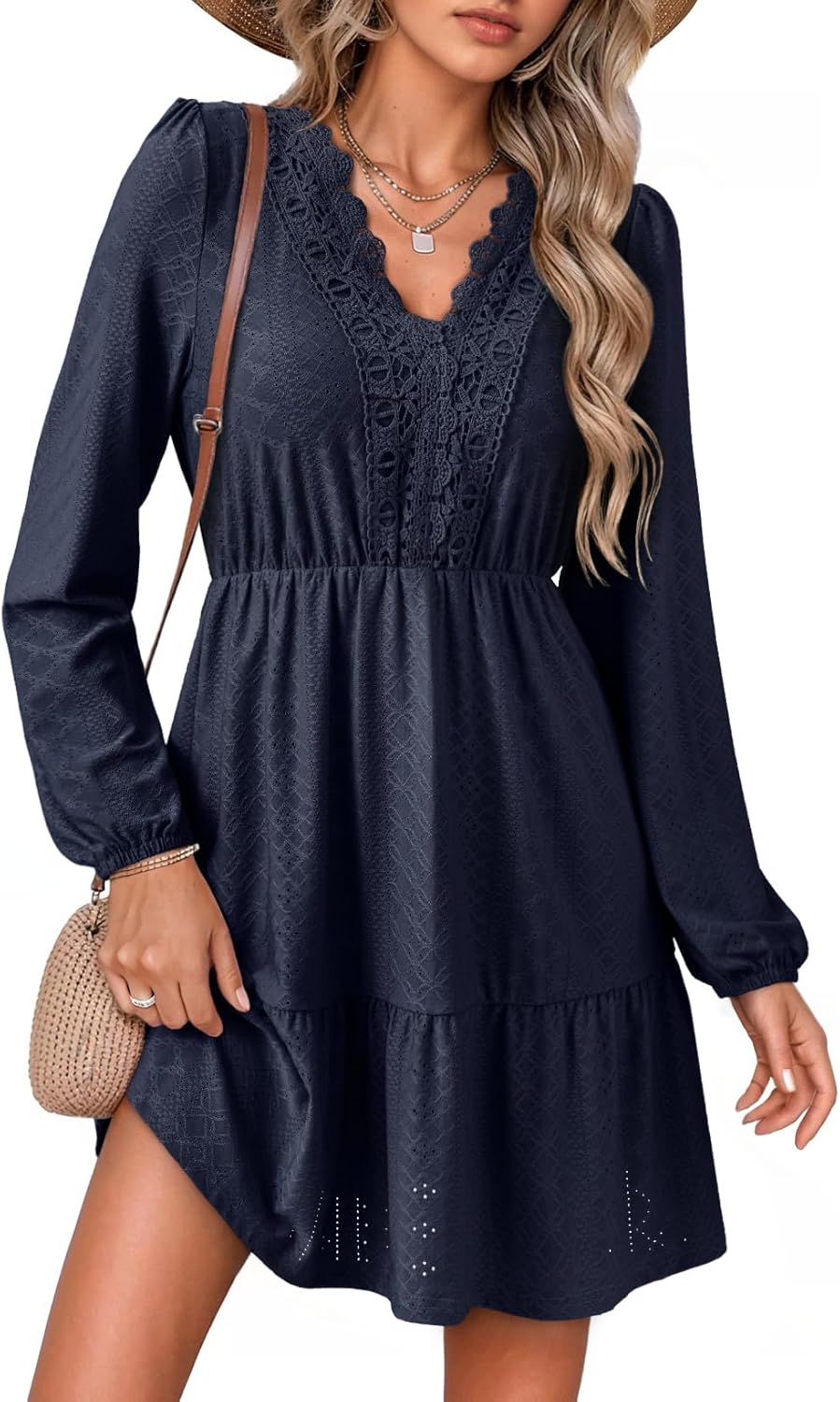 Dokotoo Fall Dresses for Women 2025 Elegant Lace Mini Dress