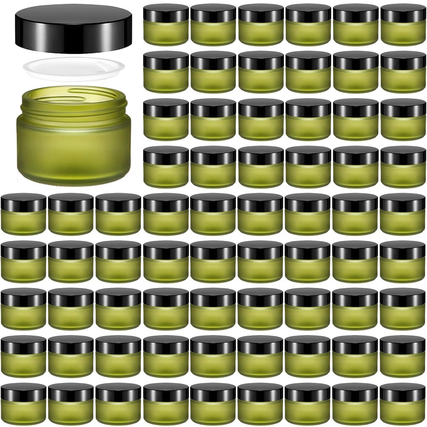 60 Pcs 1oz Glass Jars with Lids for Travel and DIY Projects