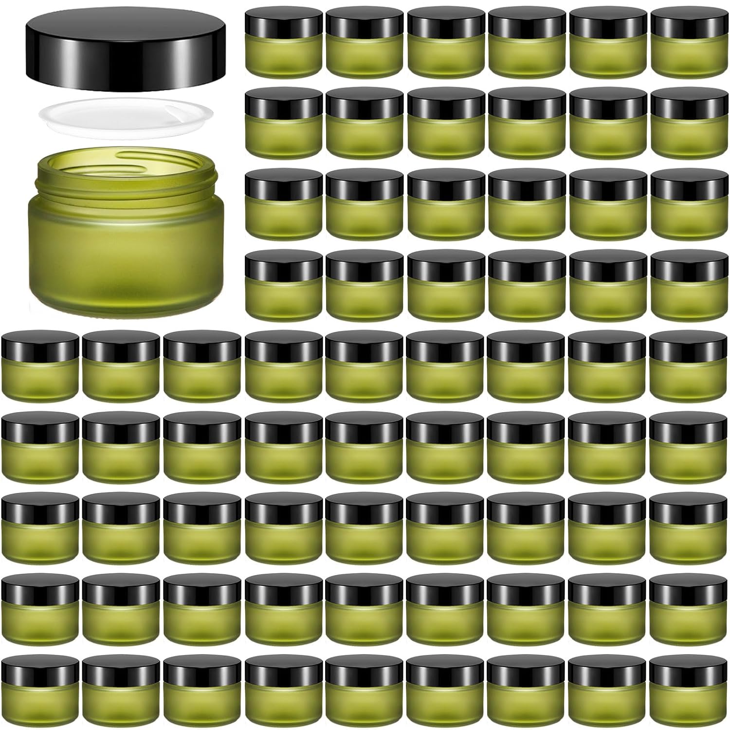 60 Pcs 1oz Glass Jars with Lids for Travel and DIY Projects