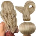 Full Shine 22 in Weft Human Hair Extensions - Caramel Blonde Mix