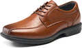 Mens Split Leather Oxford Dress Shoes for Men - Square Toe Comfort