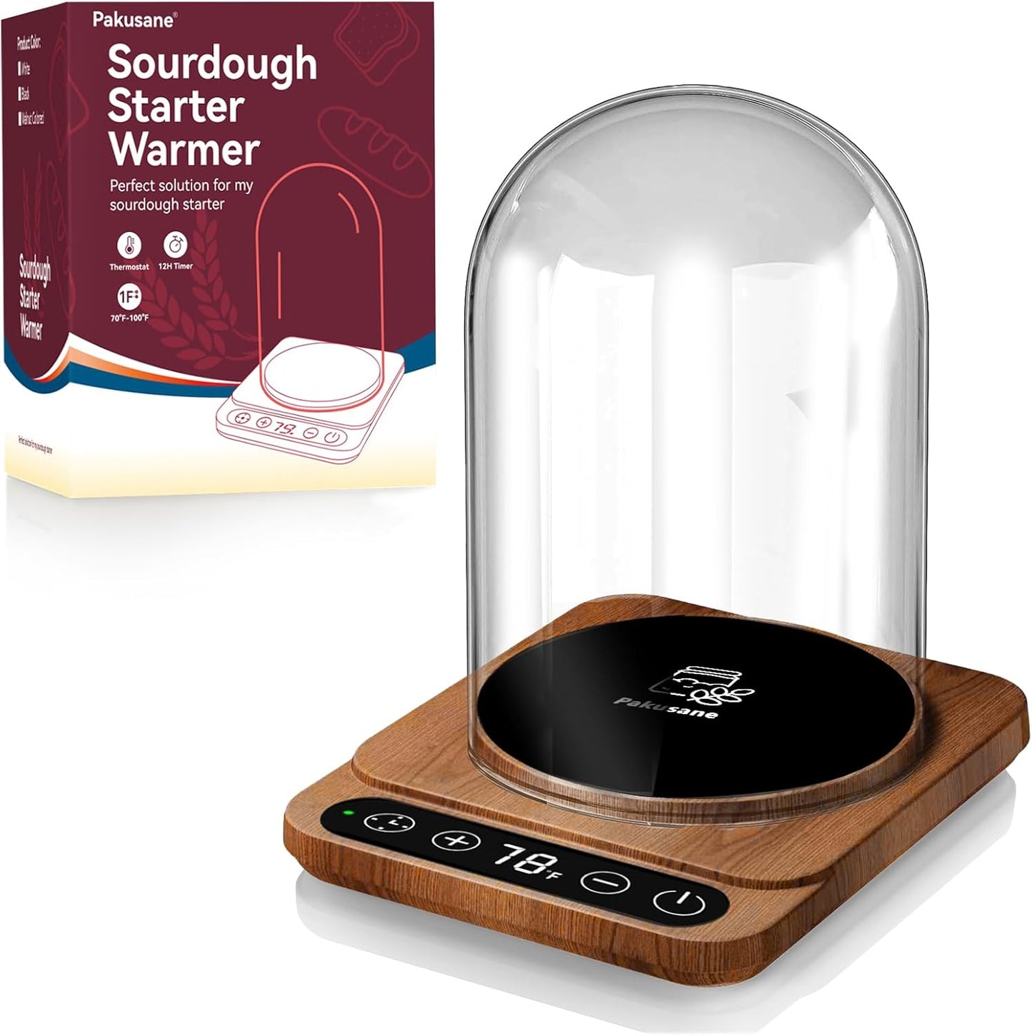 Sourdough Starter Warmer with Glass Dome for Perfect Fermentation