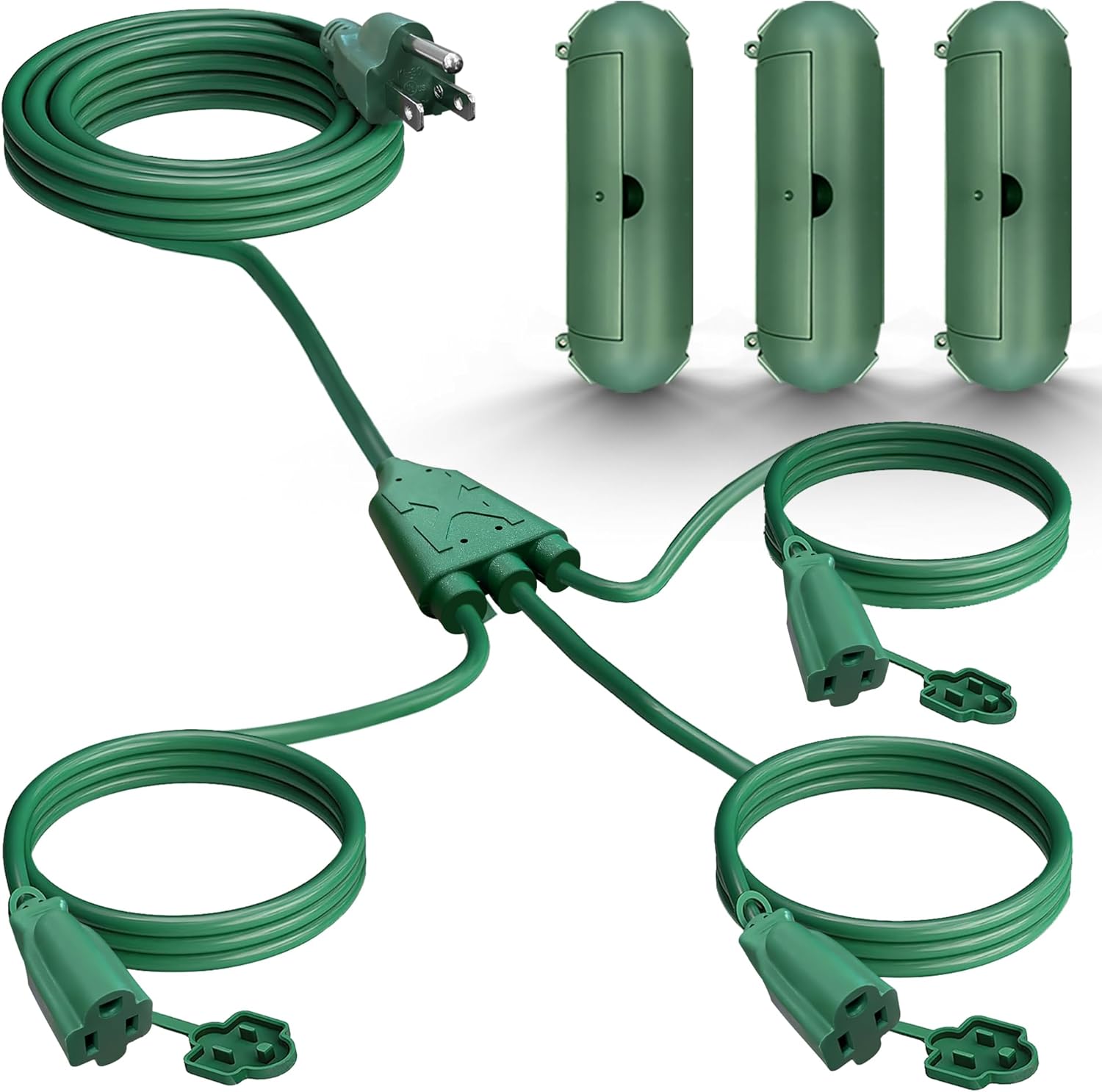 Banord 25FT Outdoor Extension Cord with 1 to 3 Splitter Design
