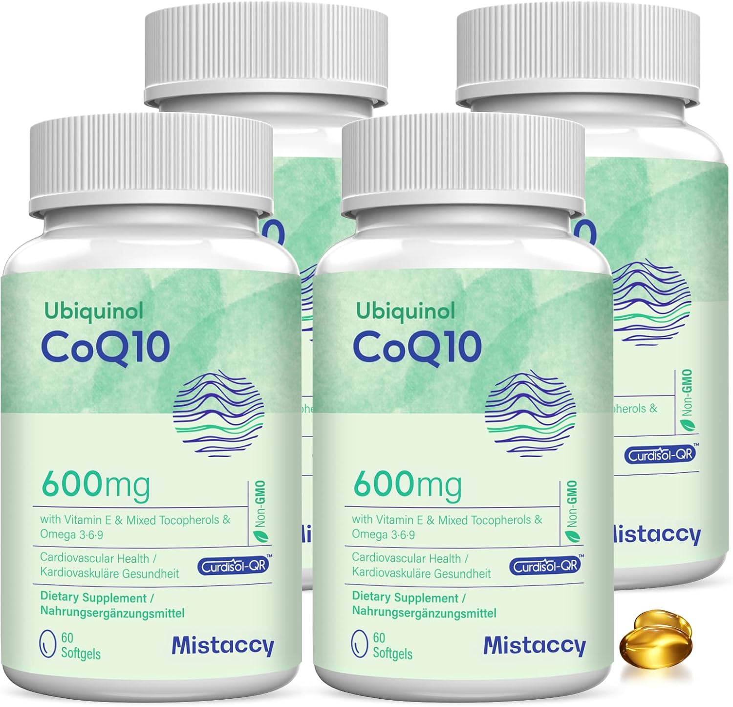 CoQ10 600mg Softgels with Enhanced Absorption for Health