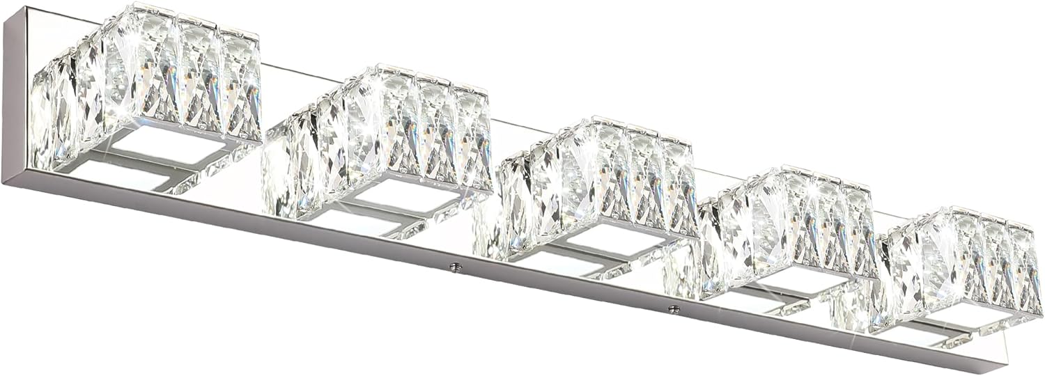 ZUZITO 5 Lights Bathroom Vanity Light - Modern Chrome Fixture