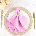 Cloth Napkins Set of 100 17x17 in Pink Violet - Reusable Linen Dinner
