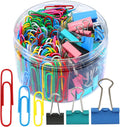 Paper Clips Binder Clips Assorted Set 340PCS - Colorful Office