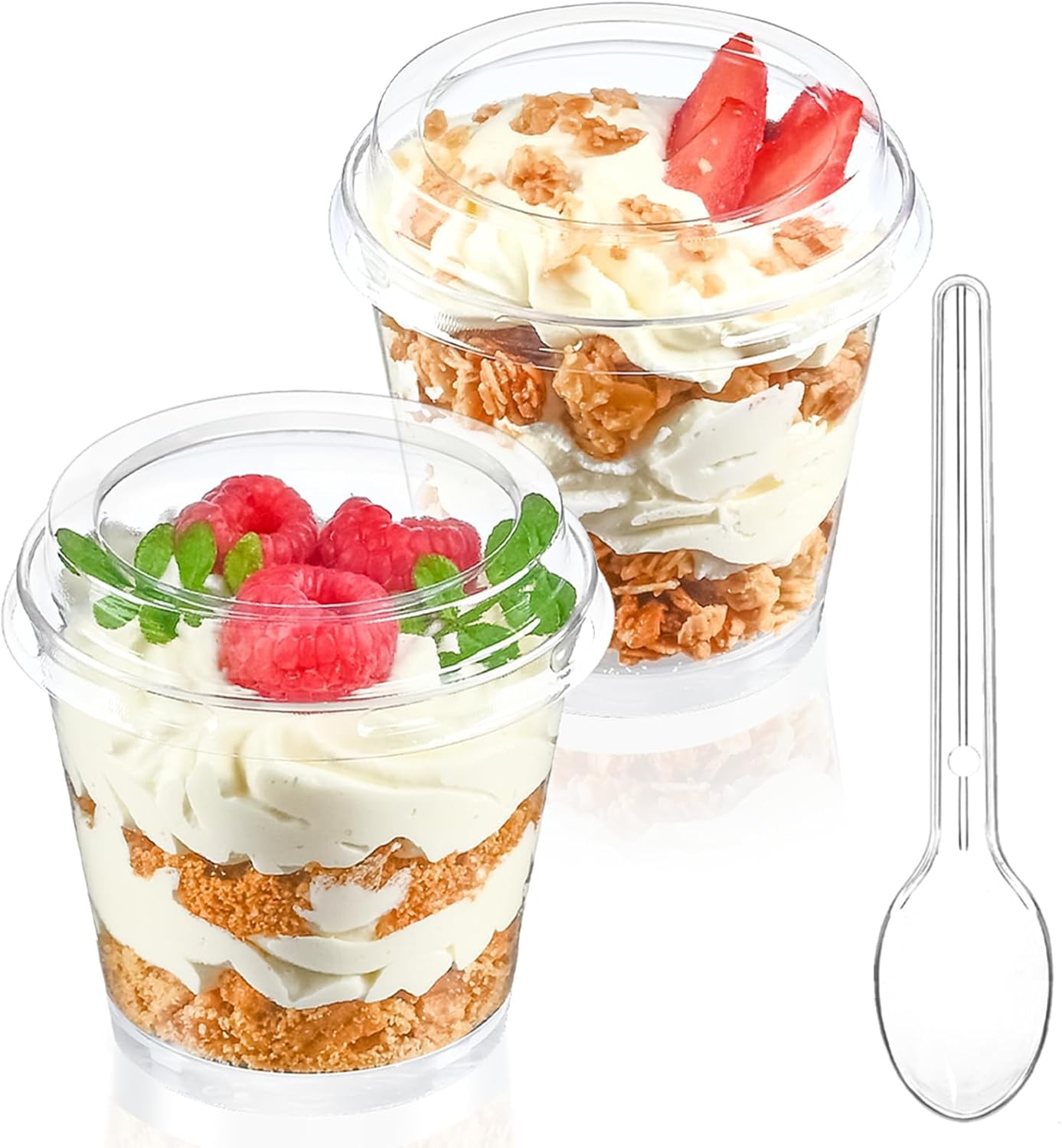 TOFLEN 6 oz Mini Dessert Cups with Lids for Any Occasion