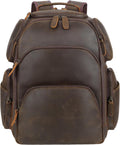 TIDING Vintage Full Grain Leather 16 in Laptop Backpack - Durable