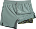 maamgic Mens 5ft Gym Running Shorts 2-in-1 - Supportive Quick Dry less
