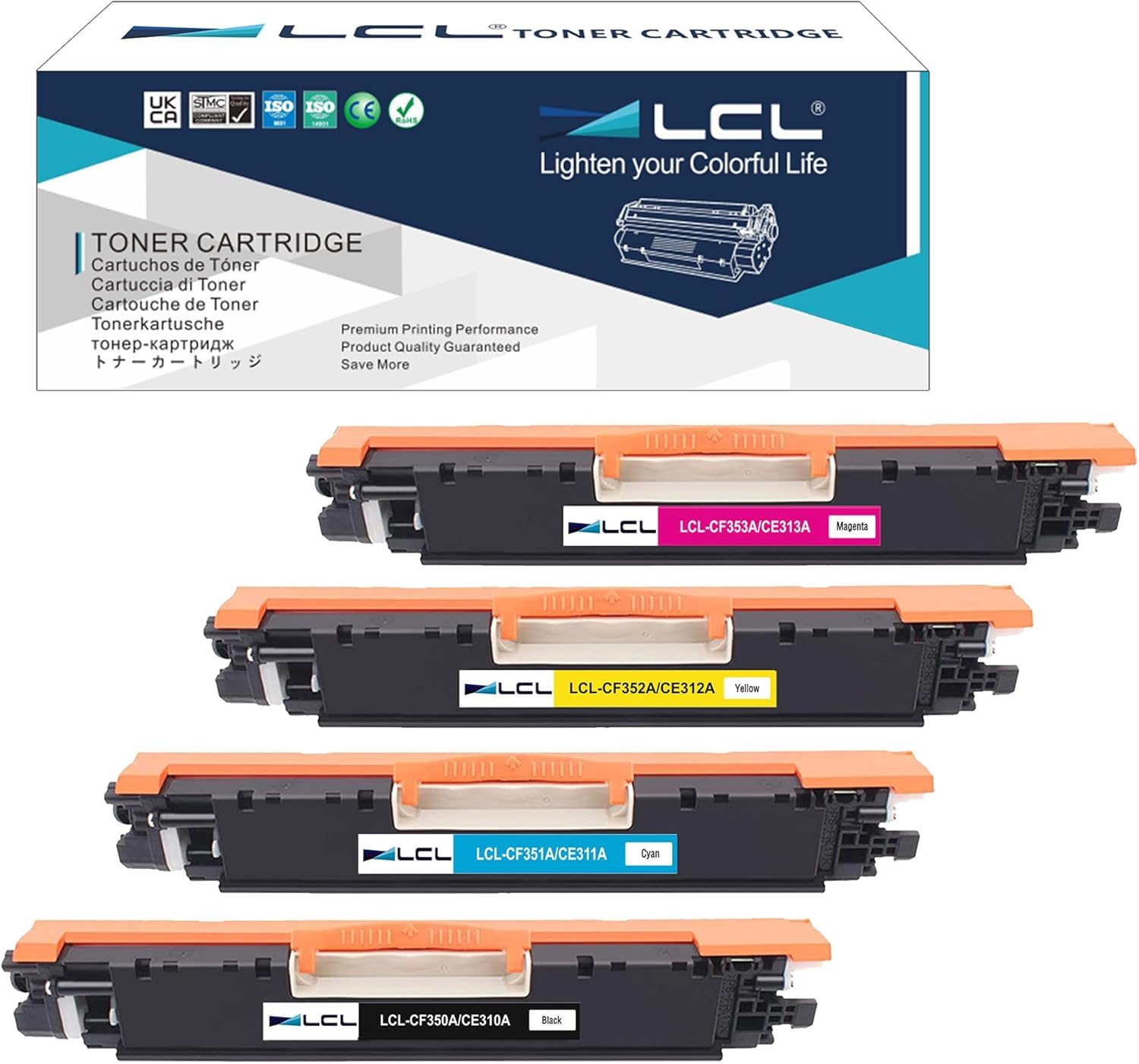 LCL Remanufactured Toner Cartridge for HP 130A - 4-Pack