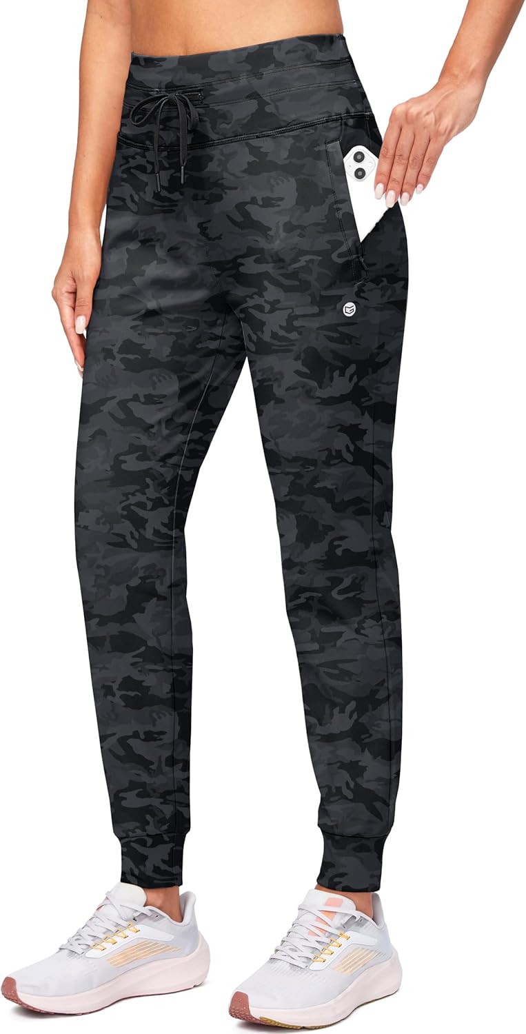Fleece Lined Joggers for Women - High Waisted Thermal Sweatpants