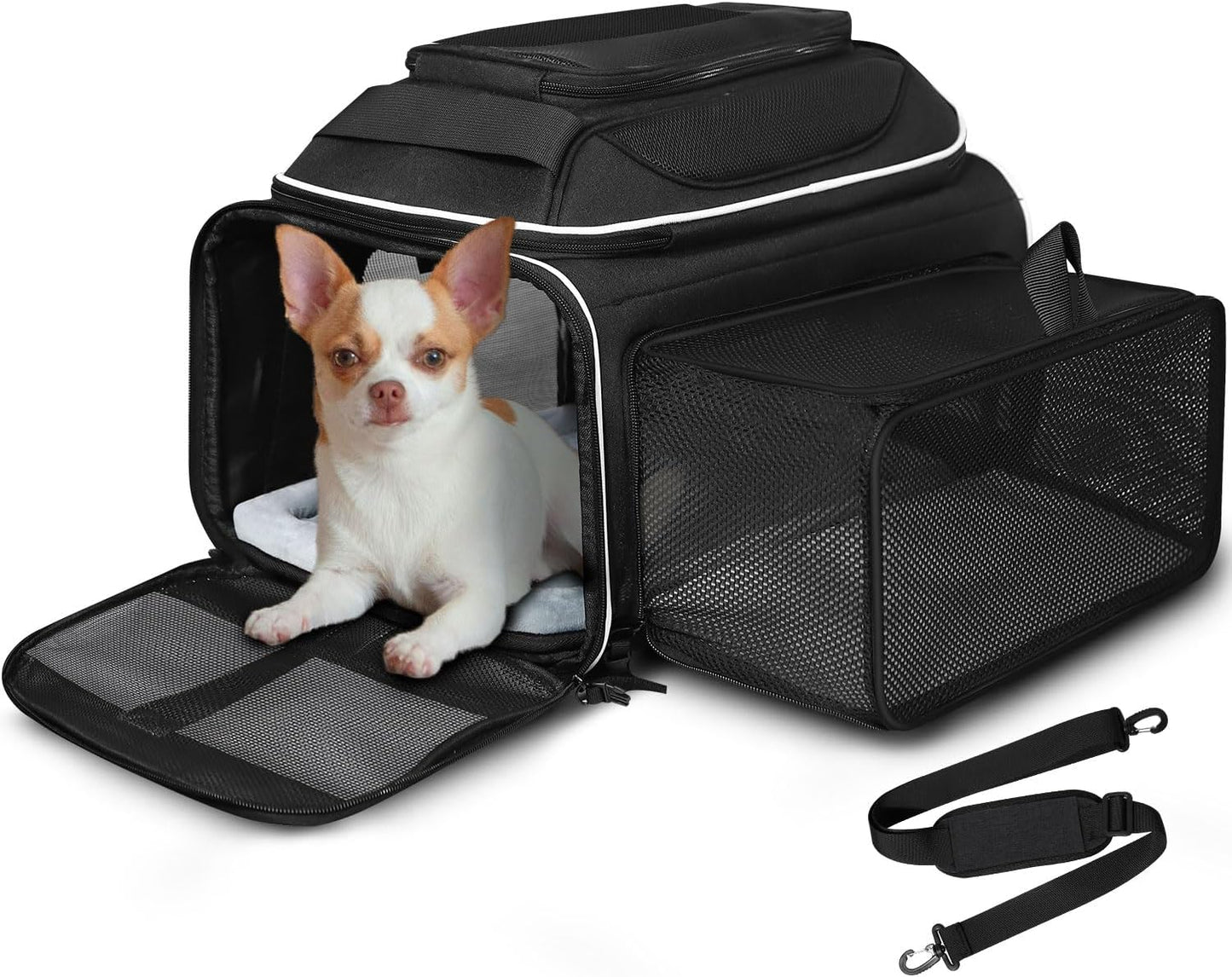 Petskd Expandable Pet Carrier for Small Cats and Dogs 18x13x9.5
